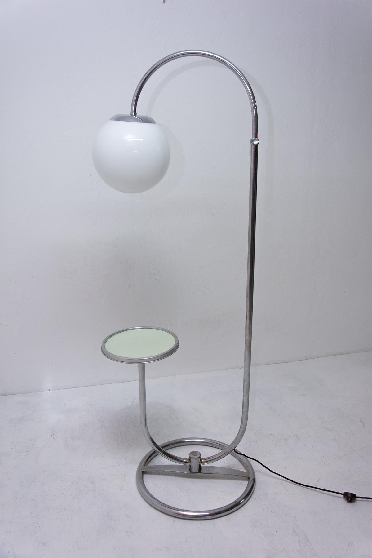 Bauhaus Chromed Floor Lamp by Robert Slezak, 1930s, Bohemia 5