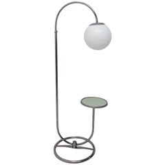 Bauhaus Chromed Floor Lamp by Robert Slezak, 1930s, Bohemia