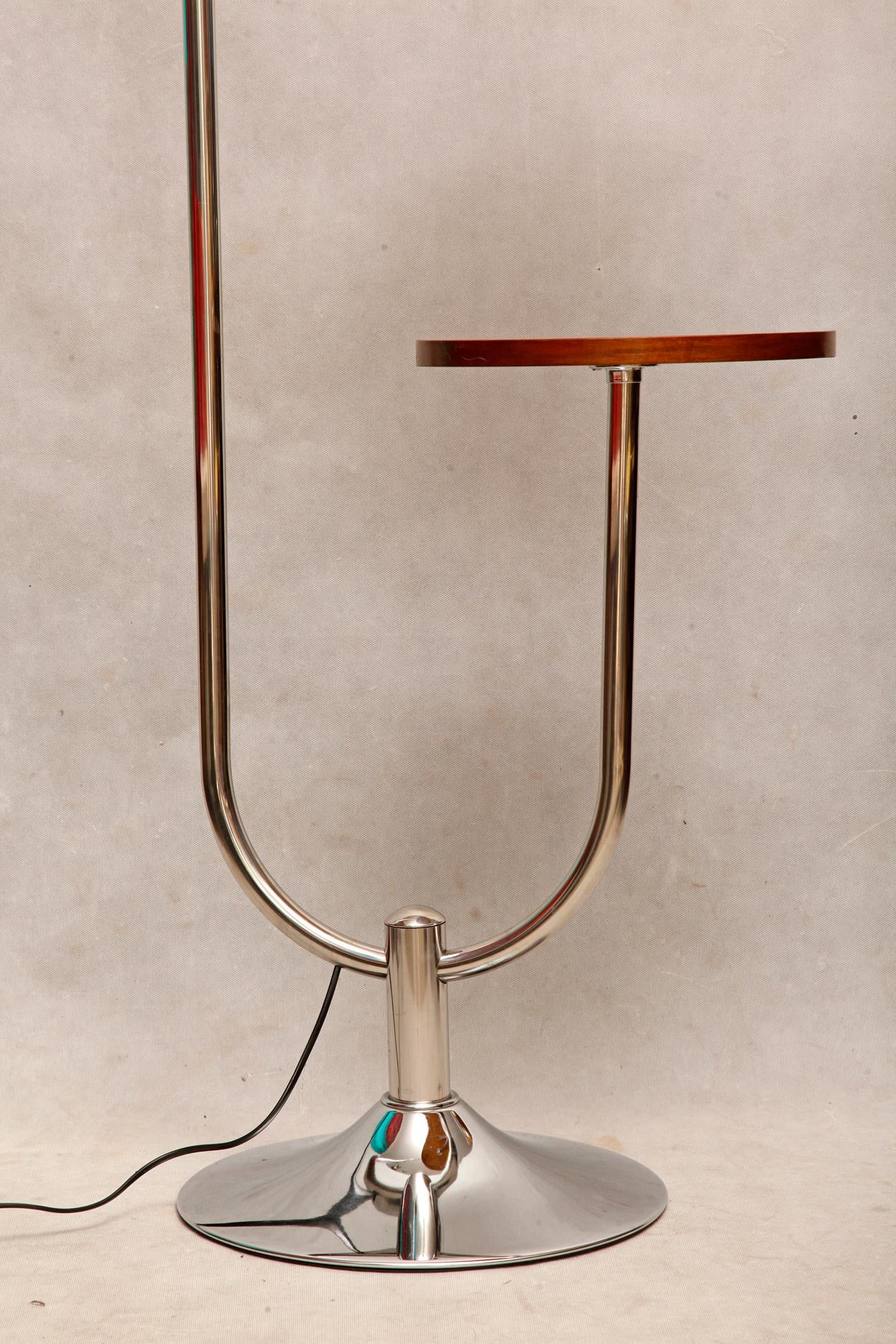 Bauhaus Chromed Floor Lamp by Robert Slezak, 1930s 4