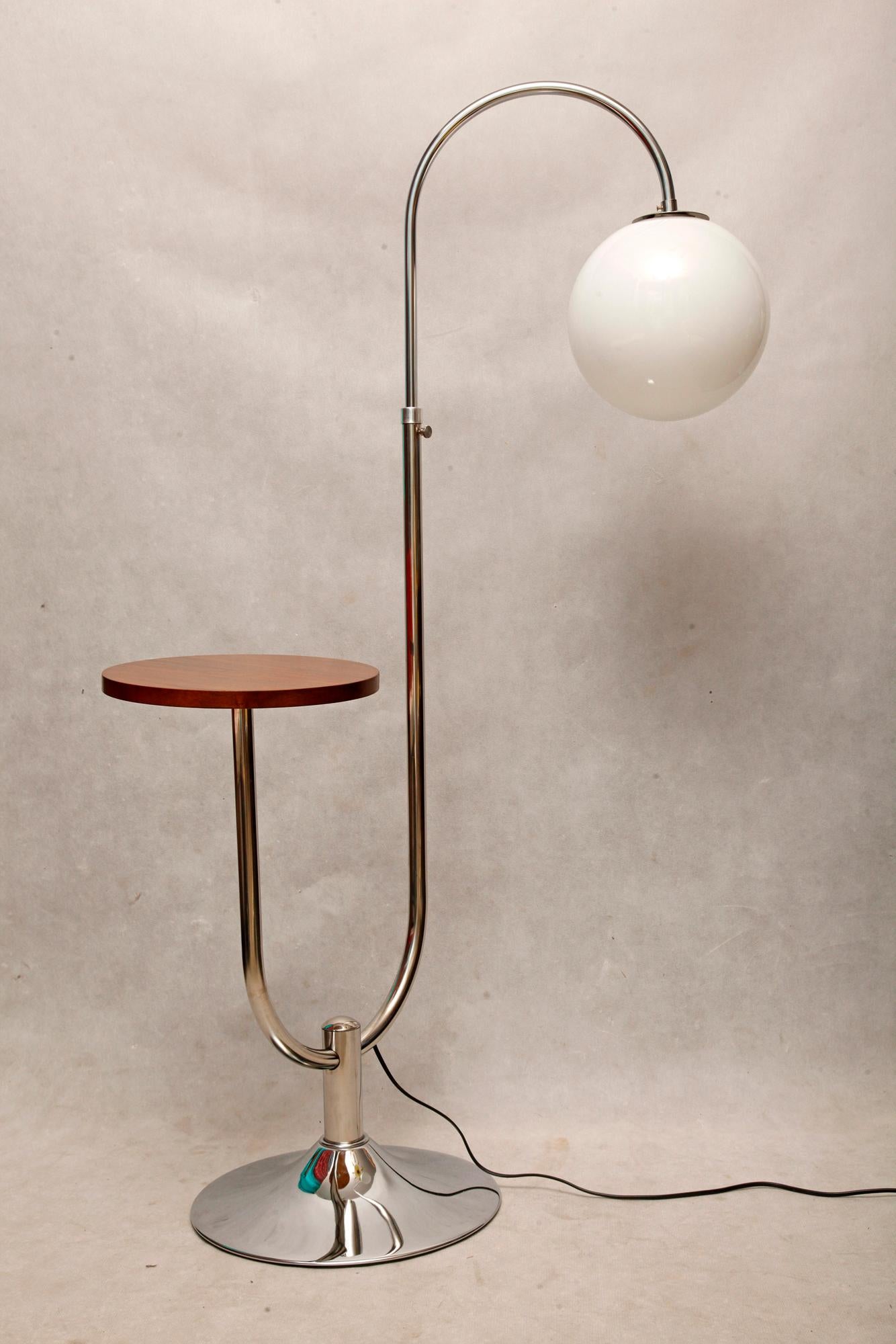 Hand-Crafted Bauhaus Chromed Floor Lamp by Robert Slezak, 1930s