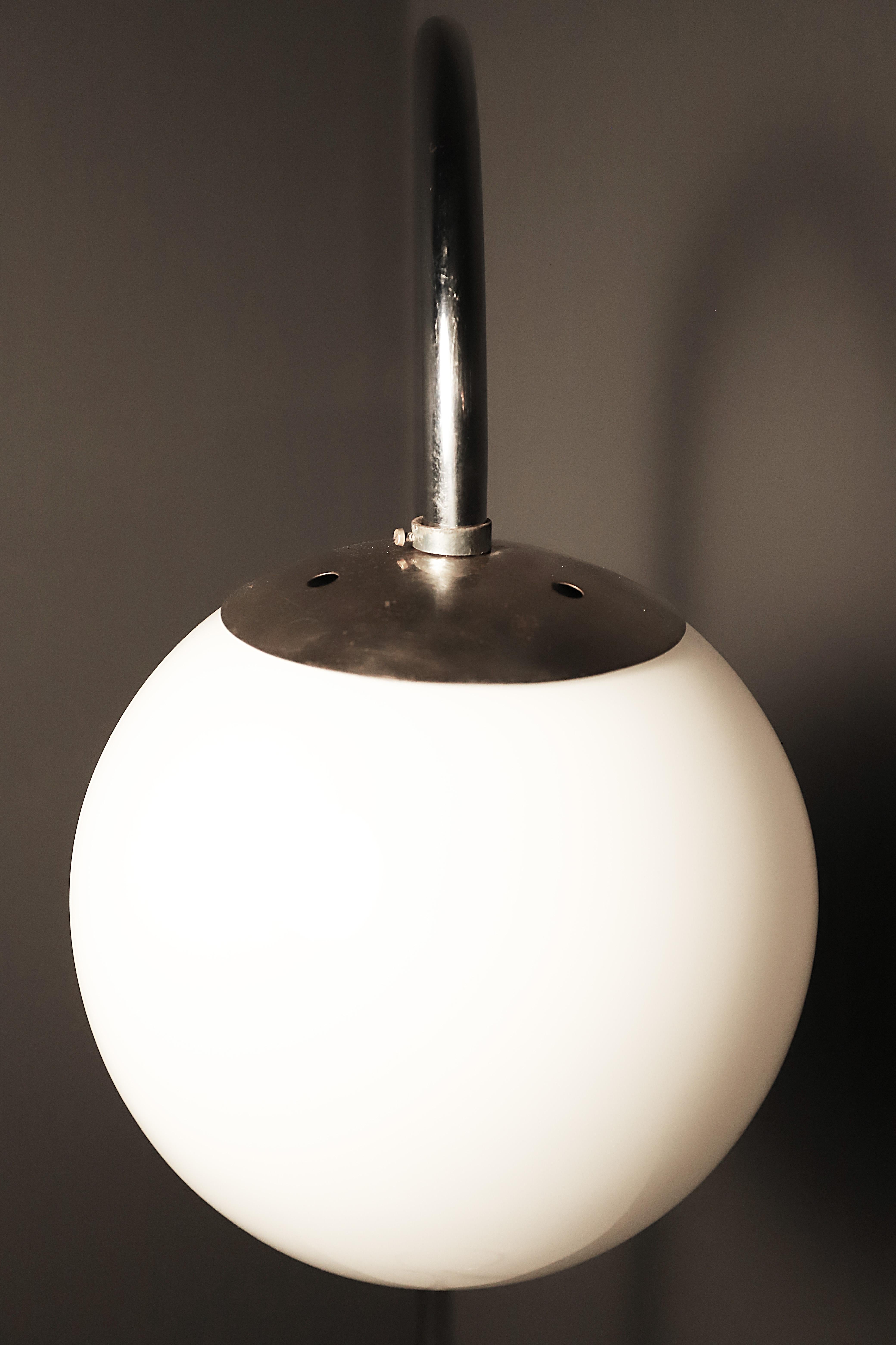 Plated Bauhaus chromed floor lamp, Czechoslovakia, 1930’s For Sale
