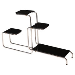 Stand de fleurs chromé Bauhaus par Emile Guyot, années 1930