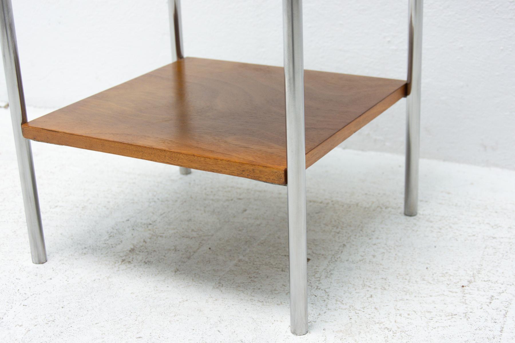 Bauhaus Chromed Side or Bedside Table by Robert Slezak, 1930´S, Czechoslovakia 6