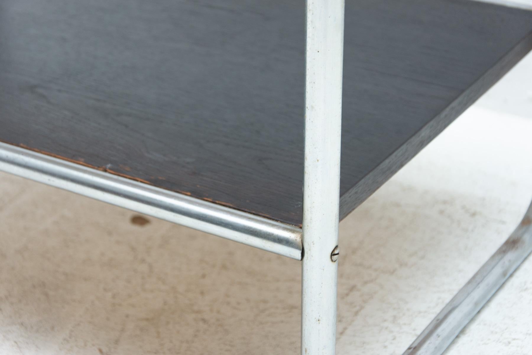 Bauhaus Chromed Side Table in Oak, 1930´s, Czechoslovakia 2
