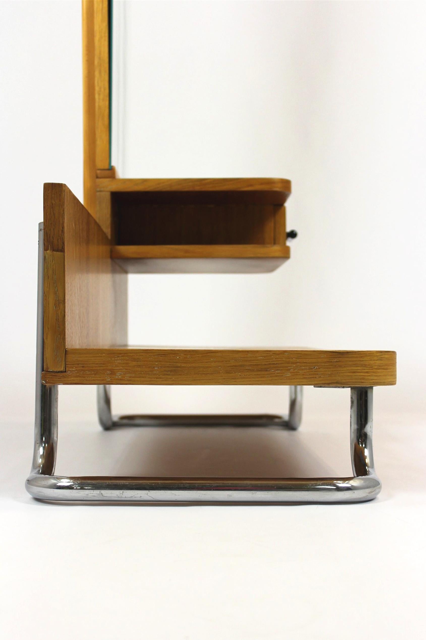 Table de coiffeuse en acier tubulaire chromé Bauhaus, années 1940 en vente 10