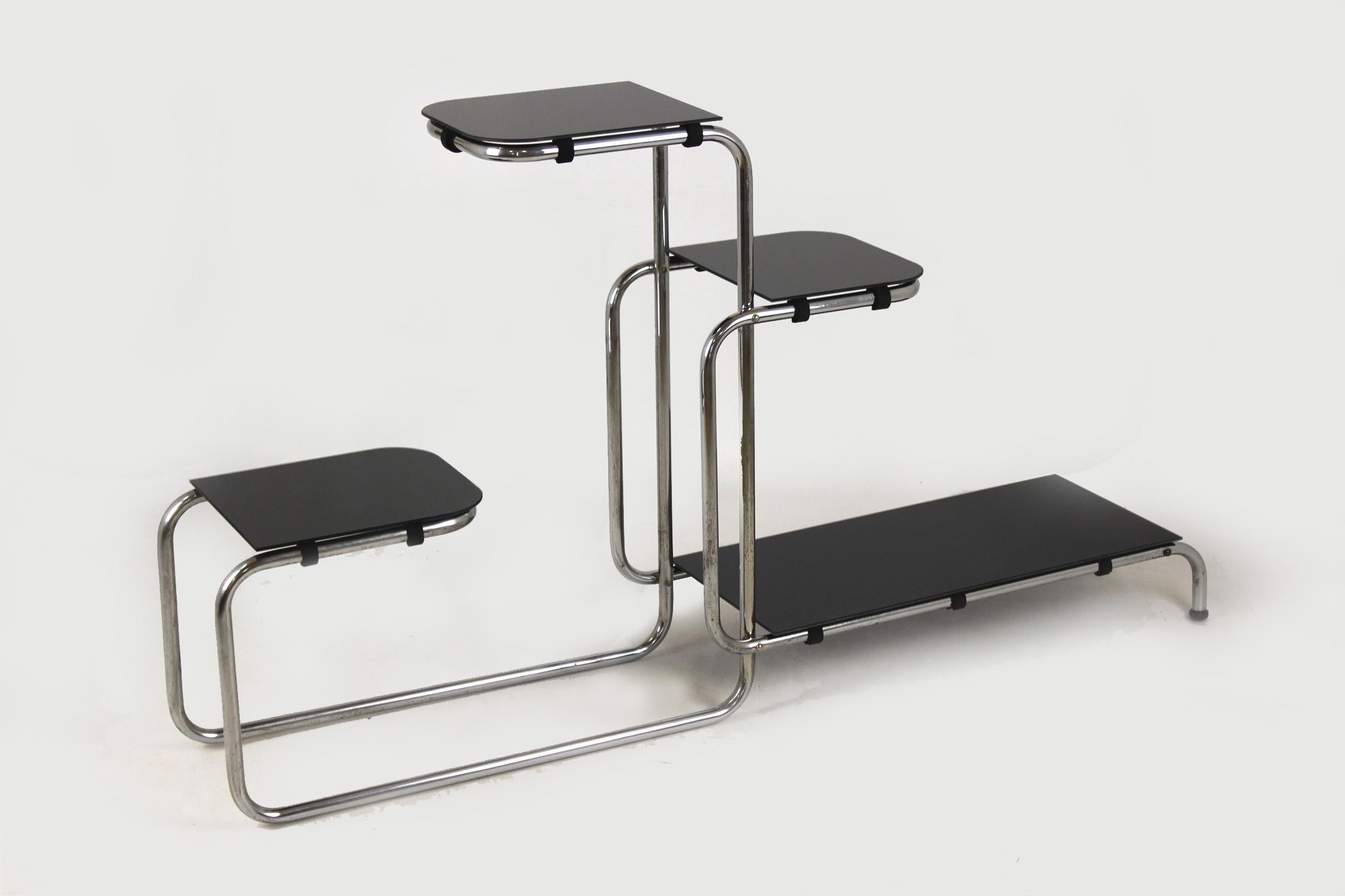 Bauhaus Chromed Tubular Steel Étagère, 1940s 9