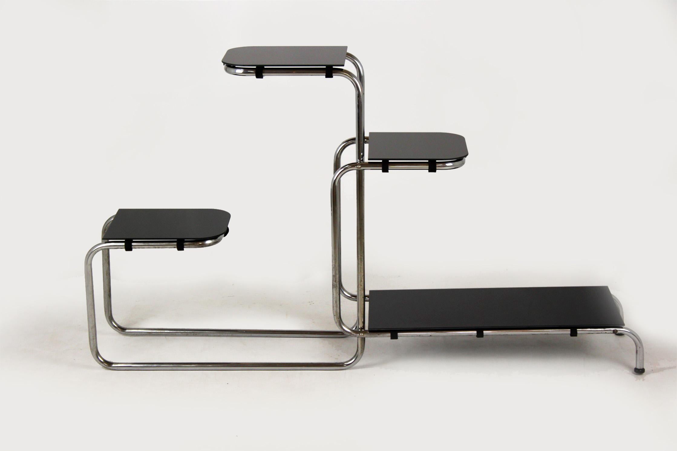 Bauhaus Chromed Tubular Steel Étagère, 1940s 11