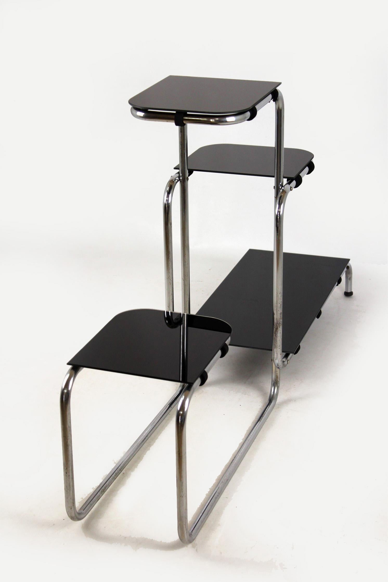 Bauhaus Chromed Tubular Steel Étagère, 1940s 12