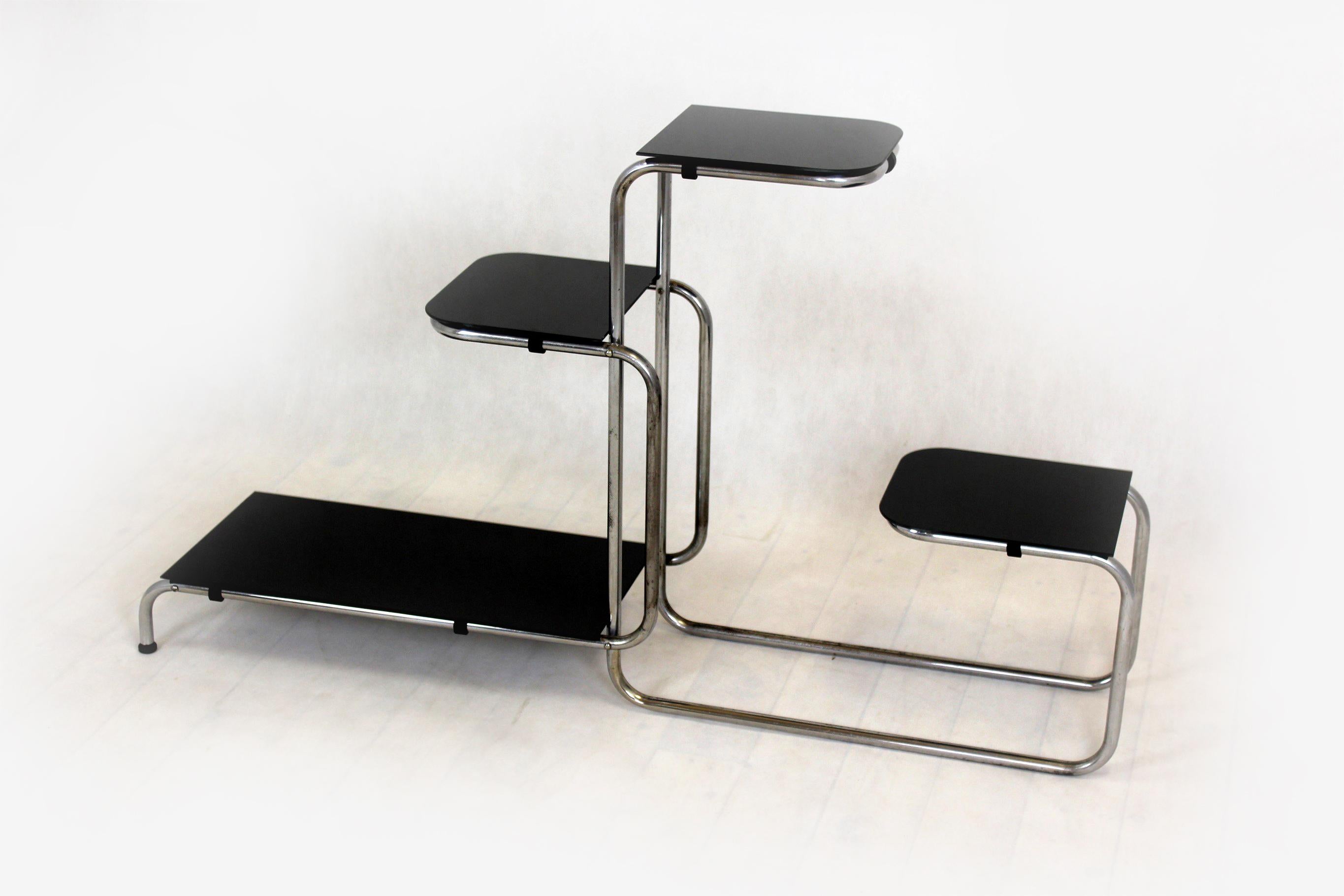 Bauhaus Chromed Tubular Steel Etagere, 1940s 14