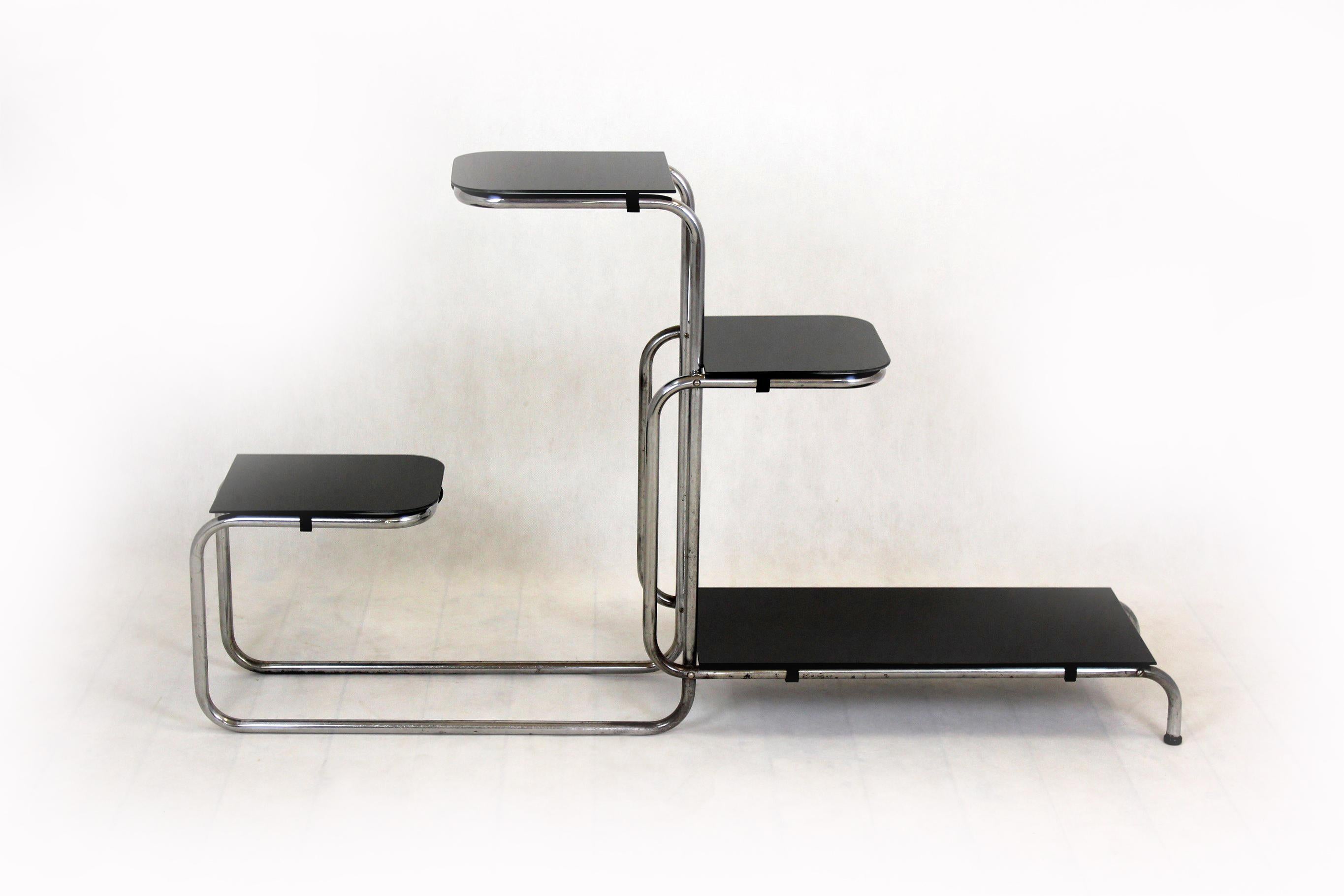 Bauhaus Chromed Tubular Steel Etagere, 1940s In Good Condition In Żory, PL