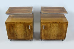 Bauhaus Chromed Tubular Steel Nightstands, 1930s, Set of Two