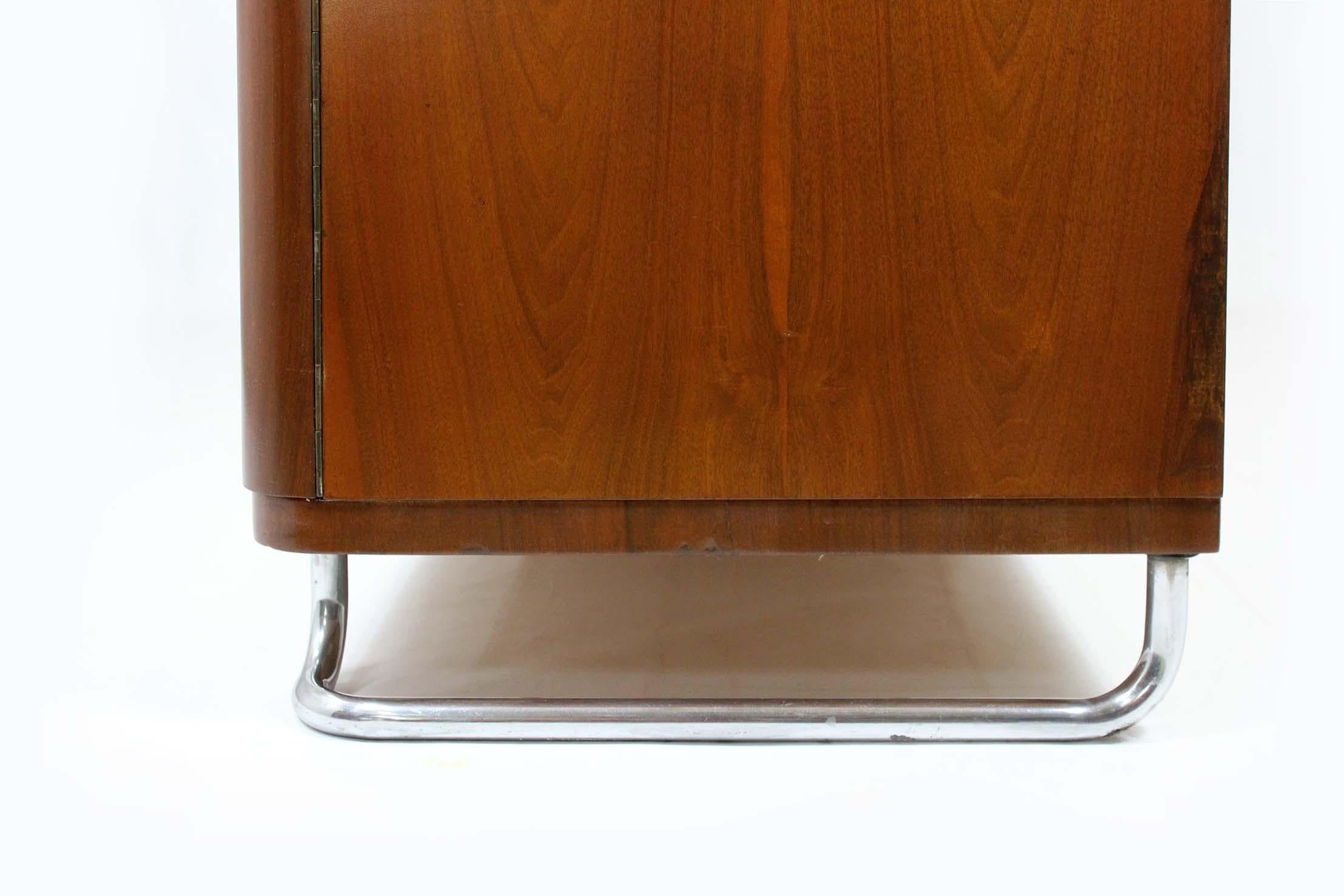 Bauhaus Chromed Tubular Steel Wardrobe by Hynek Gottwald, 1940s 12