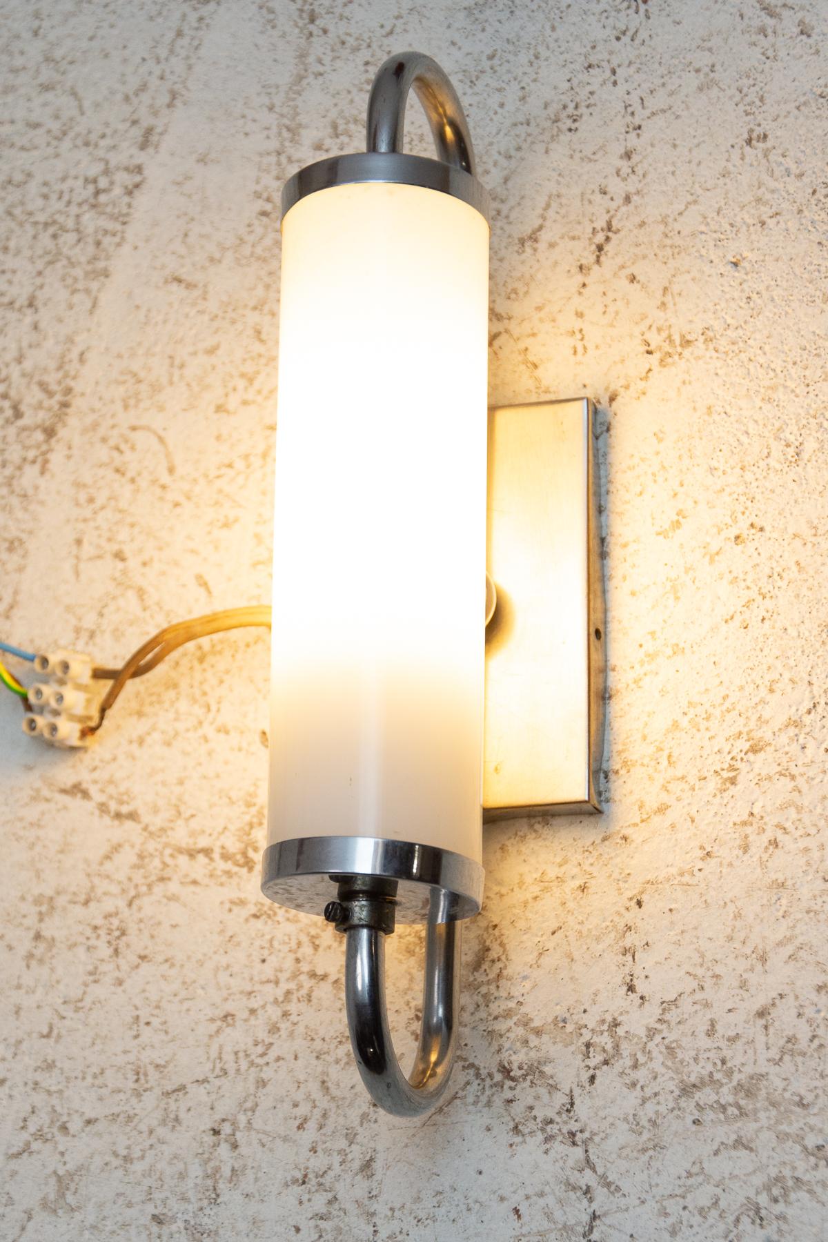 Bauhaus Chromed Wall Lamp, 1930´s, Czechoslovakia 5