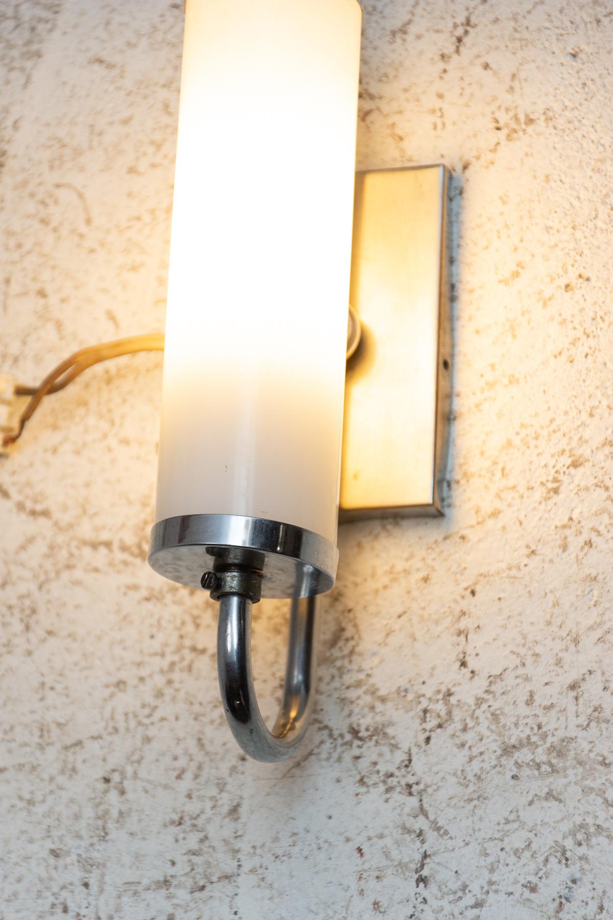 Bauhaus Chromed Wall Lamp, 1930´s, Czechoslovakia 6