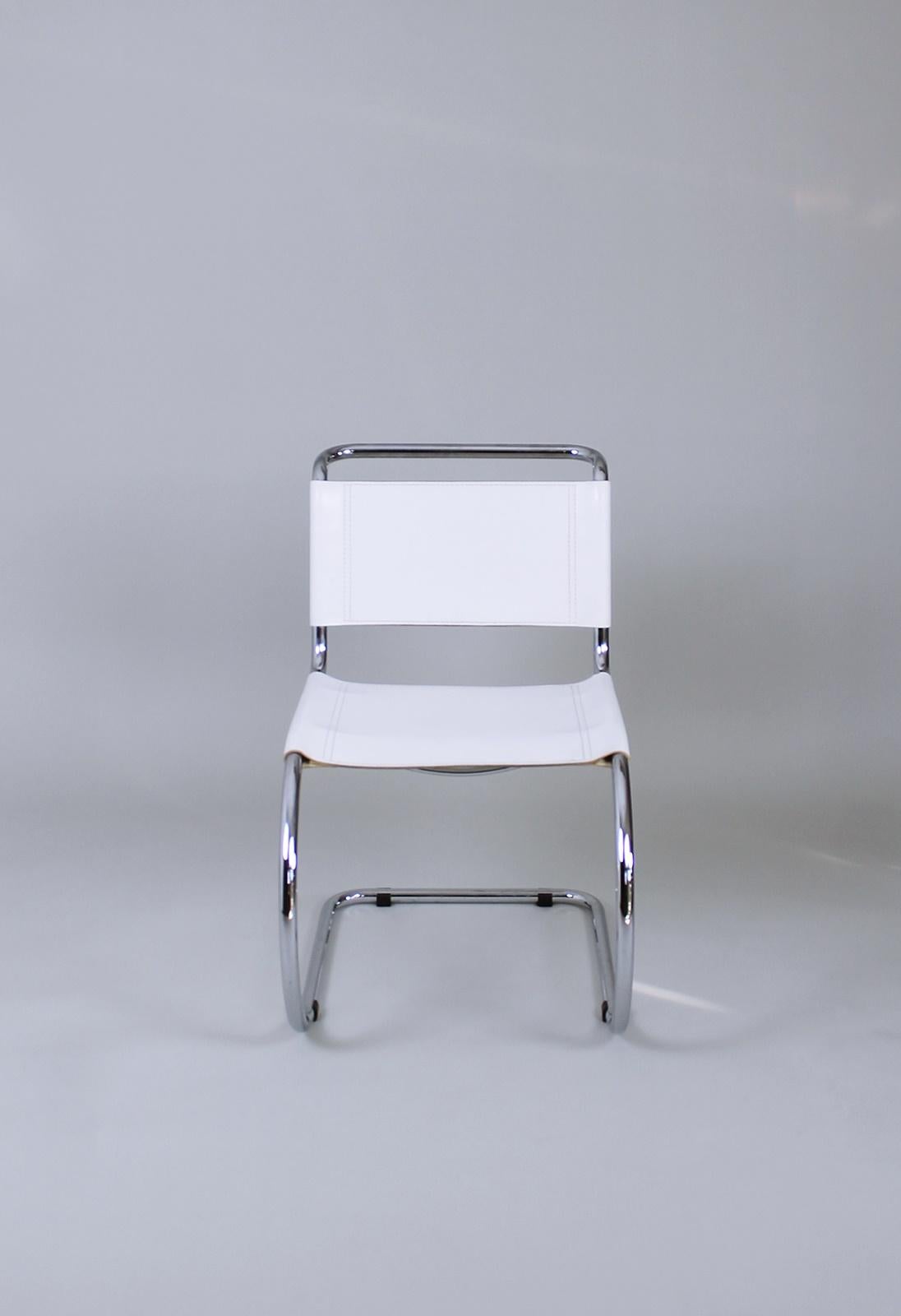 Pressed Bauhaus Classic MR 10 Chairs by Ludwig Mies van der Rohe Germany, 1980s For Sale