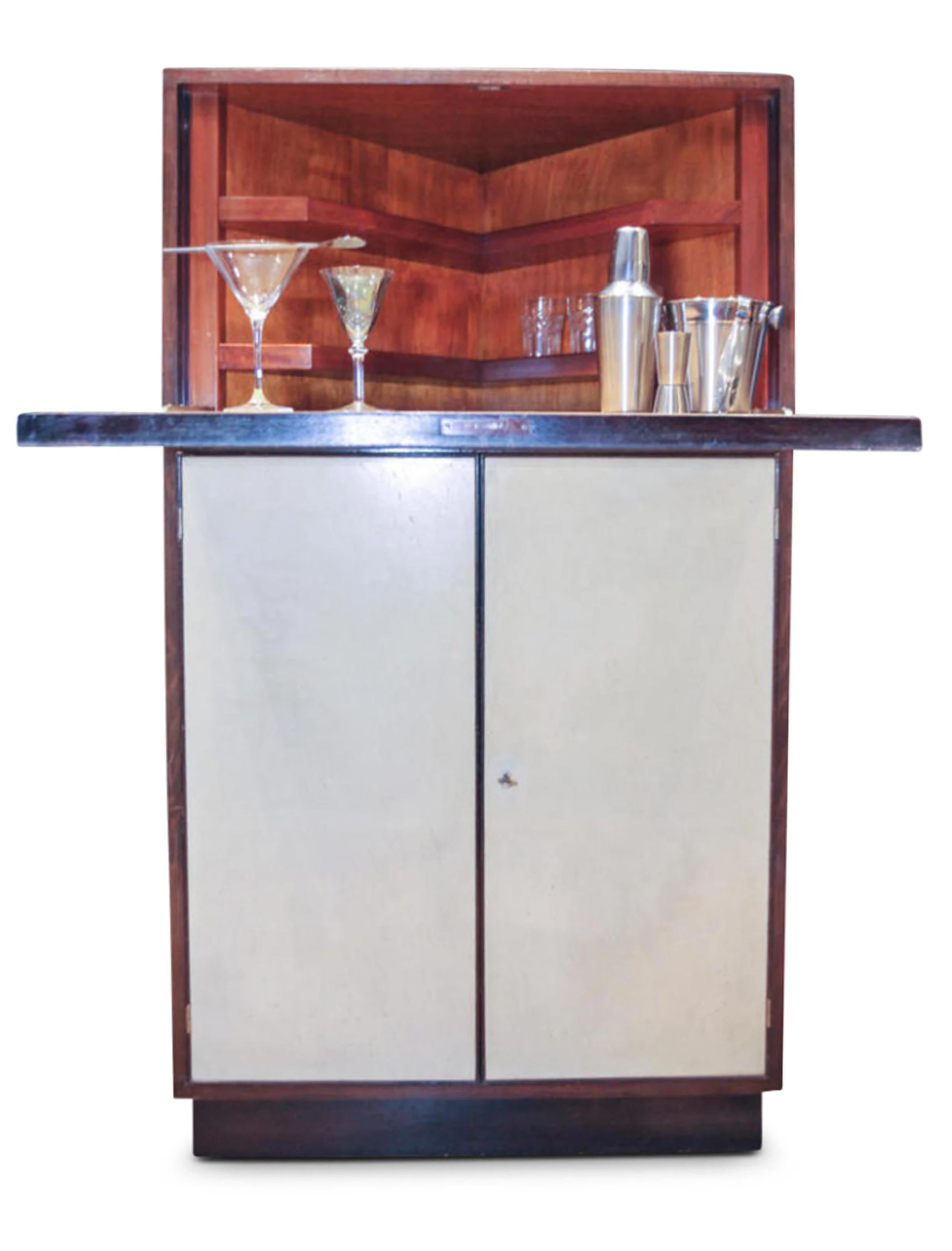 Bauhaus Cocktail Cabinet by Marcel Louis Baugniet with Makers Emblem, 1920s For Sale 1