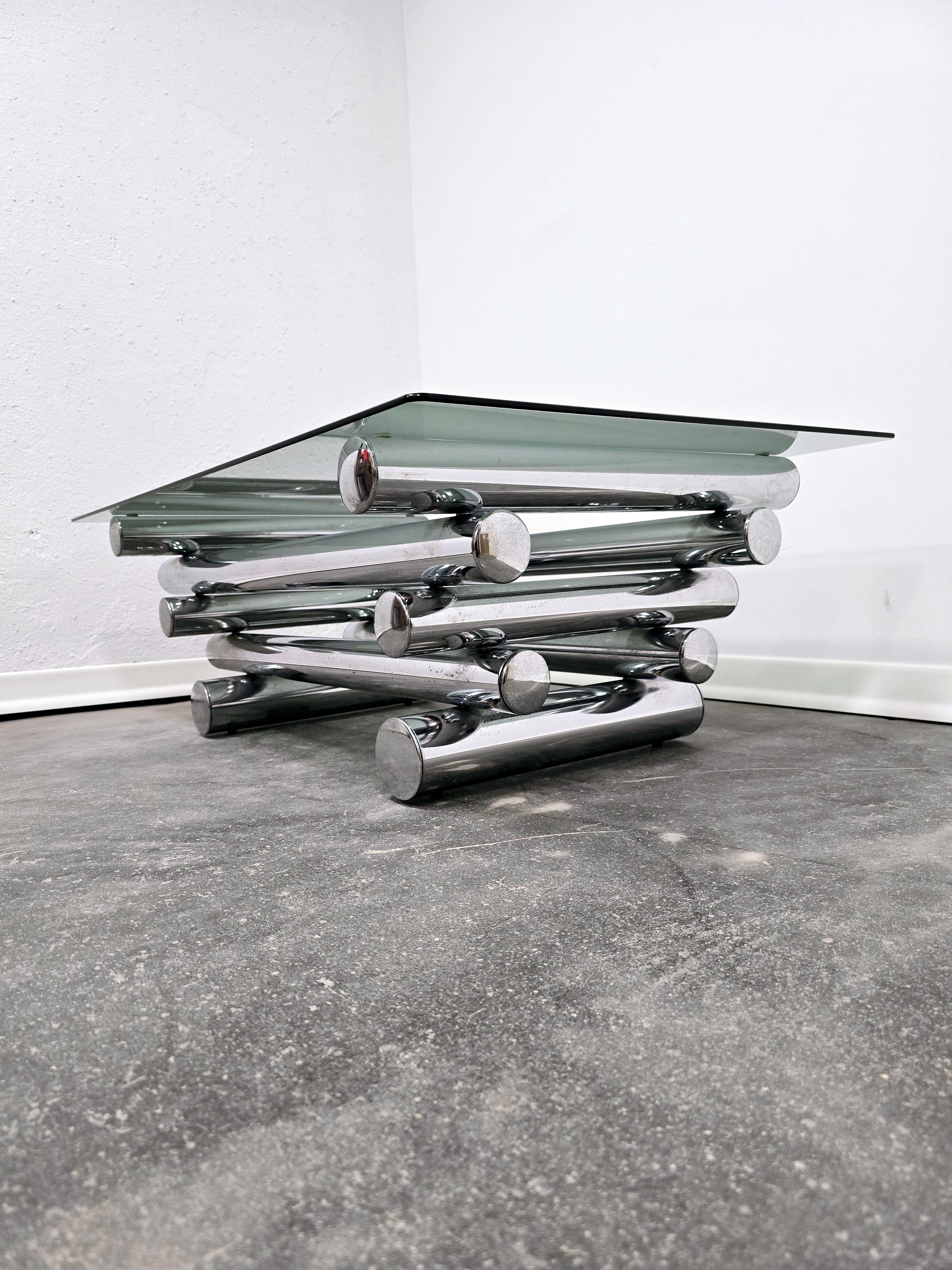 Smoked Glass BAUHAUS Coffe Table 1970s