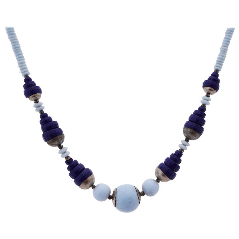 Bauhaus Collier in Chrome and Galalith by Jakob Bengel, around 1920/30 For  Sale at 1stDibs | jakob bengel necklace, galalith for sale
