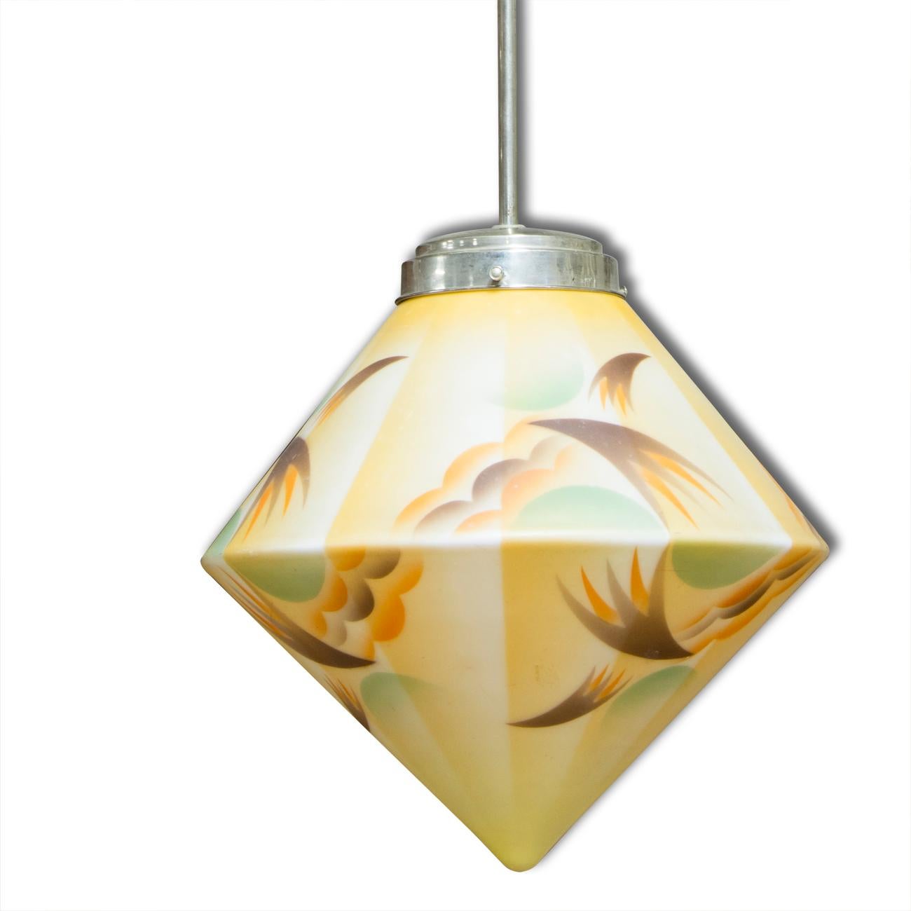 Mid-20th Century Bauhaus Colorfull Pendant Lamp, 1930s, Middle Europe