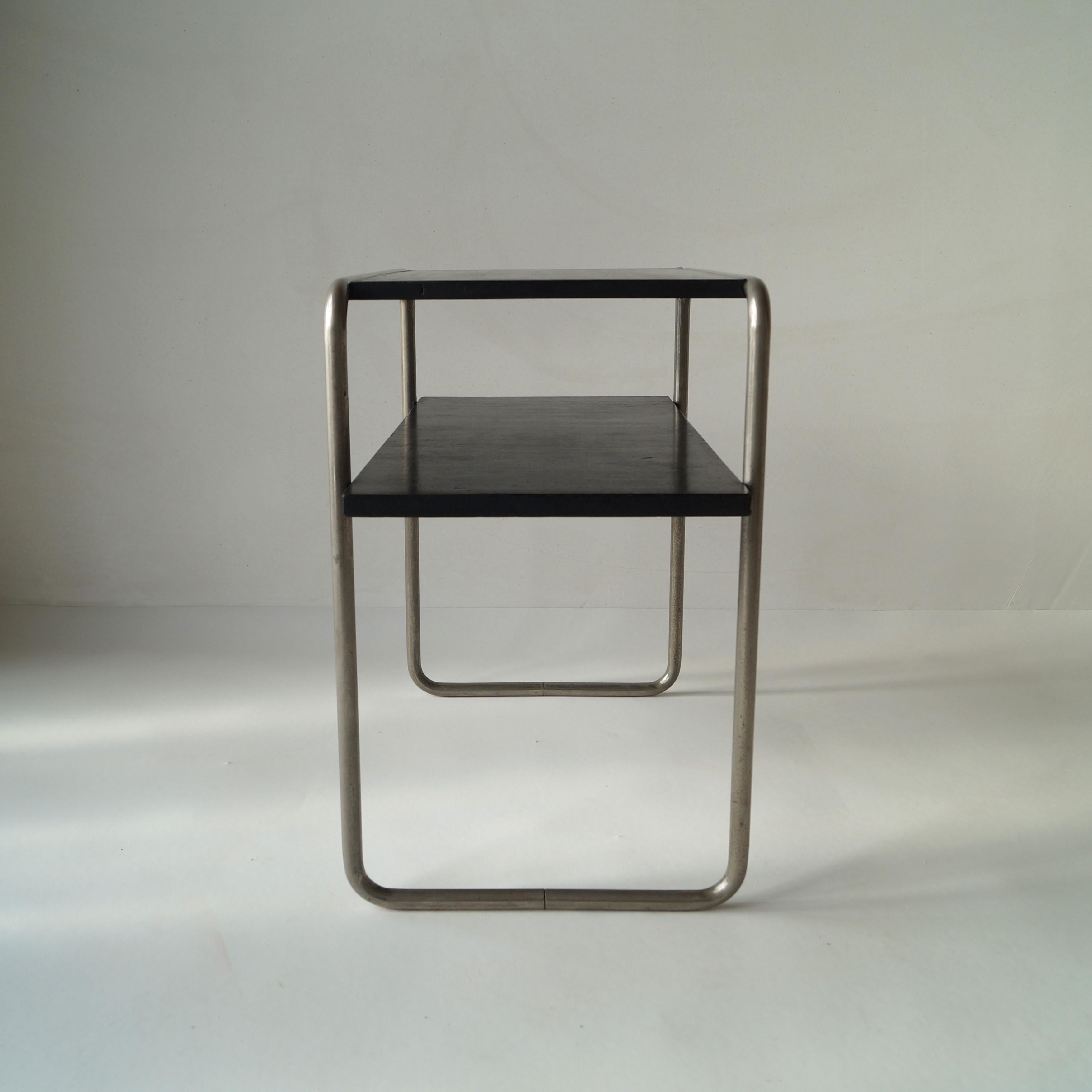 Steel Bauhaus console table Model B12 by Marcel Breuer for Thonet, 1930s For Sale