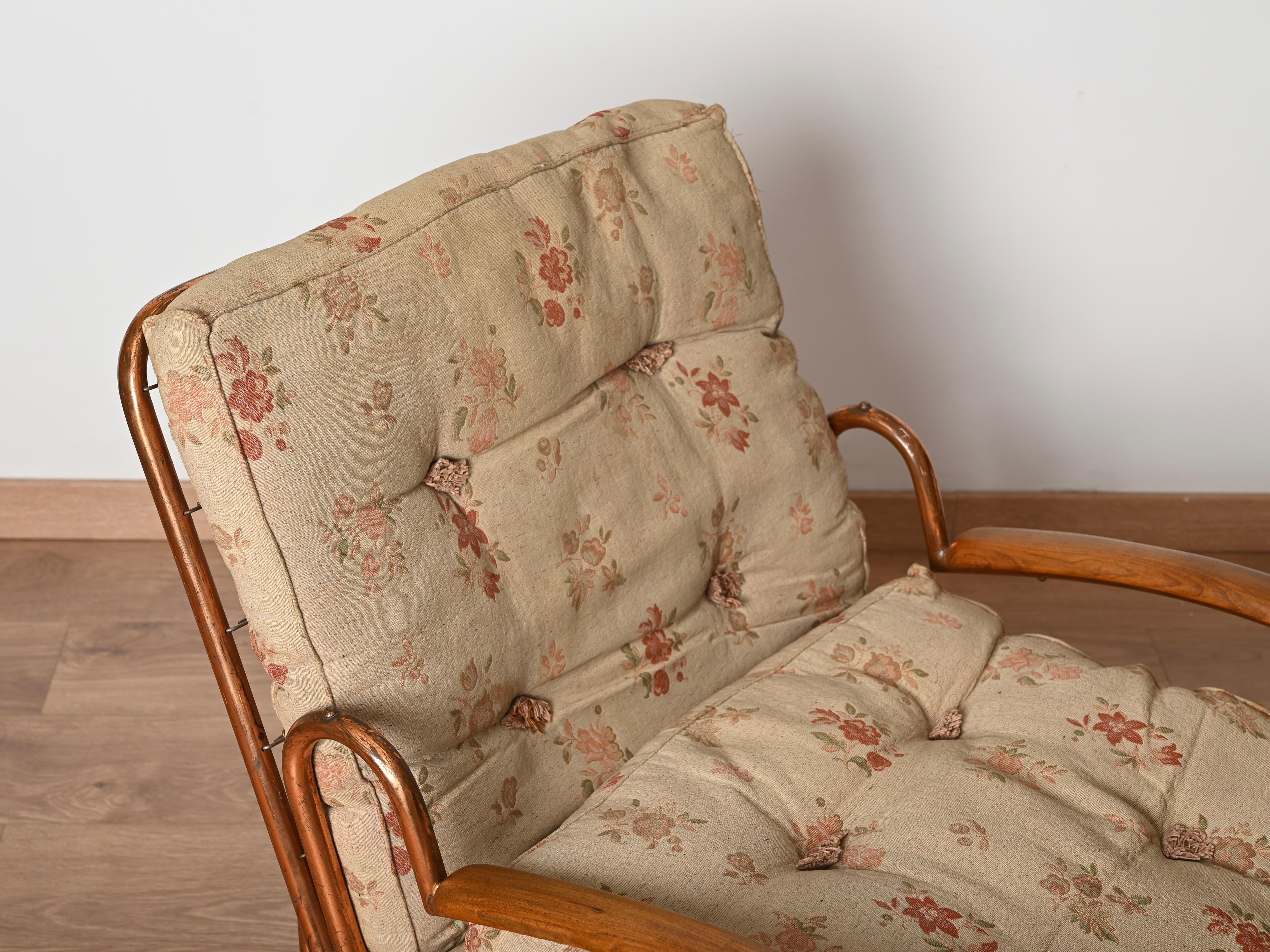 Bauhaus Copper and Walnut Adjustable Bed Armchair, Marcel Breuer, 1930s 6