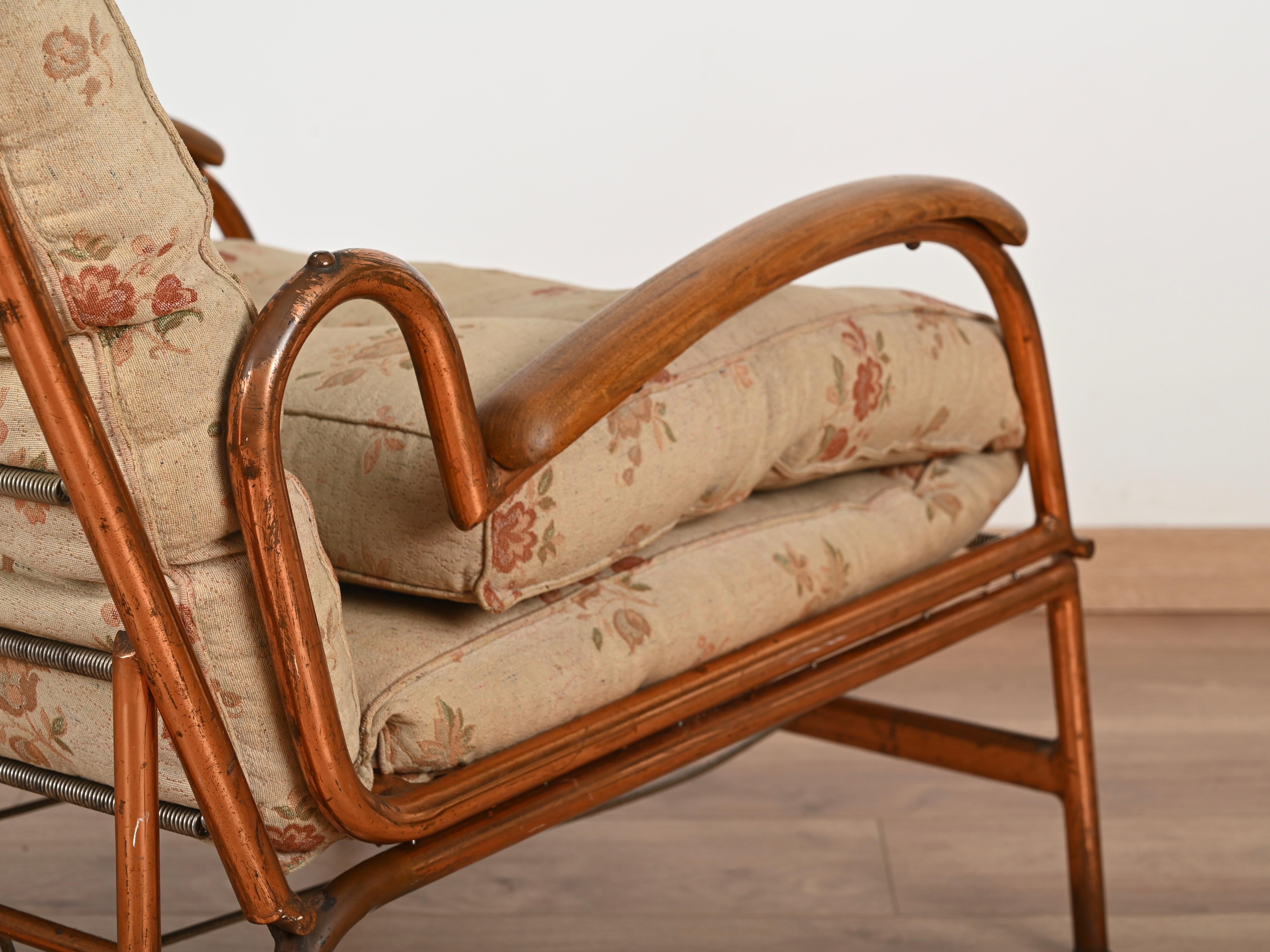 Bauhaus Copper and Walnut Adjustable Bed Armchair, Marcel Breuer, 1930s 7