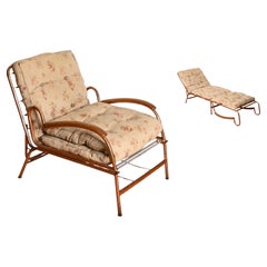 Sillón cama regulable de cobre y nogal Bauhaus, Marcel Breuer, años 30