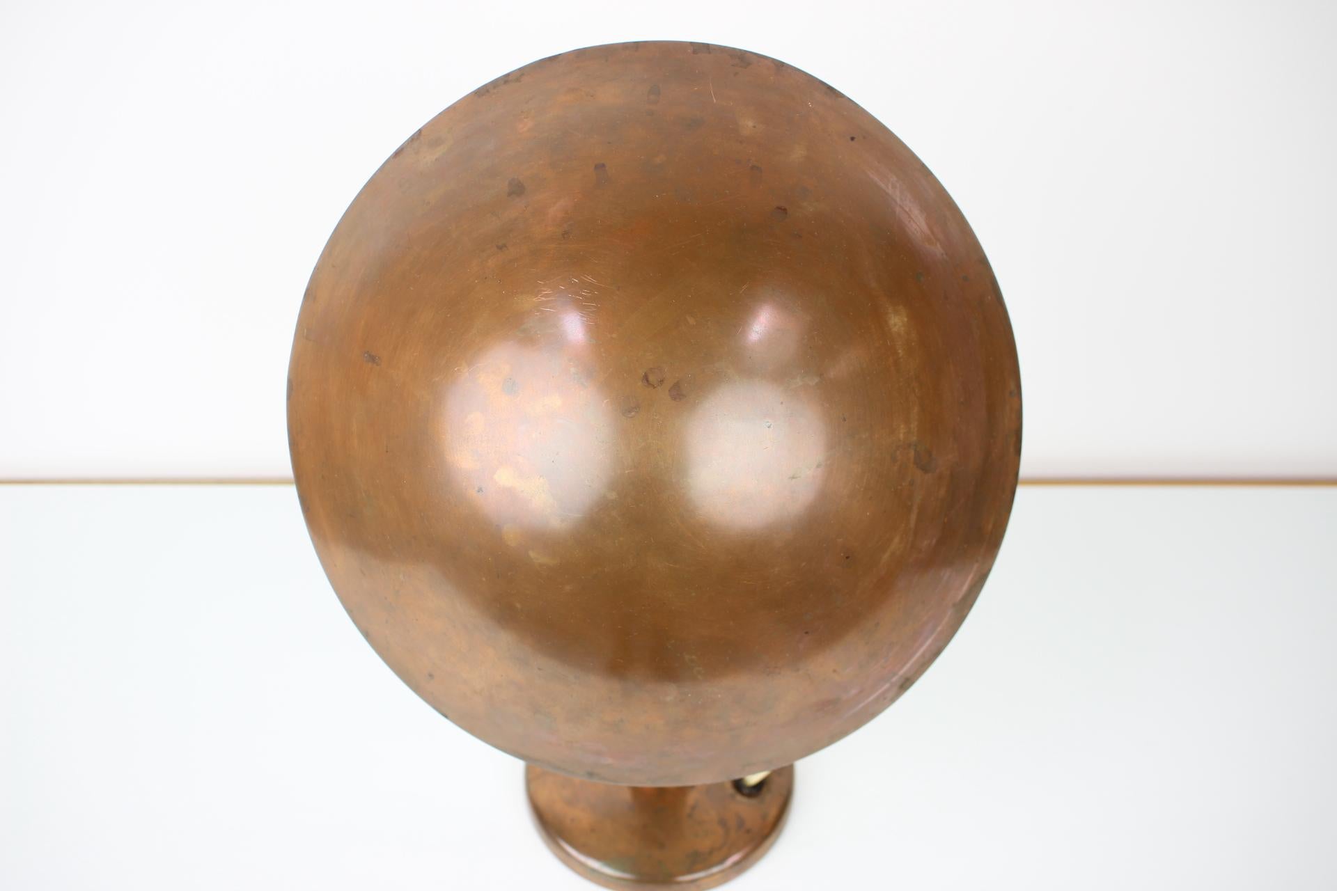 Art Deco Bauhaus Copper Big Table Lamp, 1930's