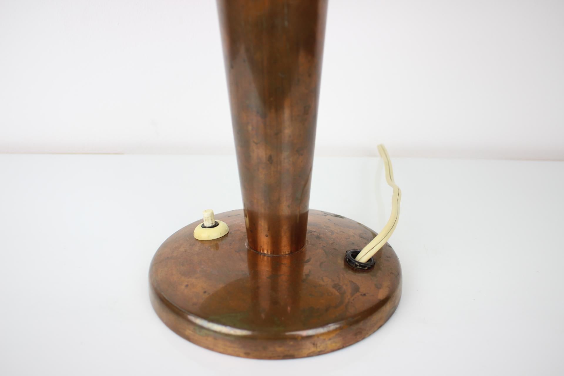 Mid-20th Century Bauhaus Copper Big Table Lamp, 1930's