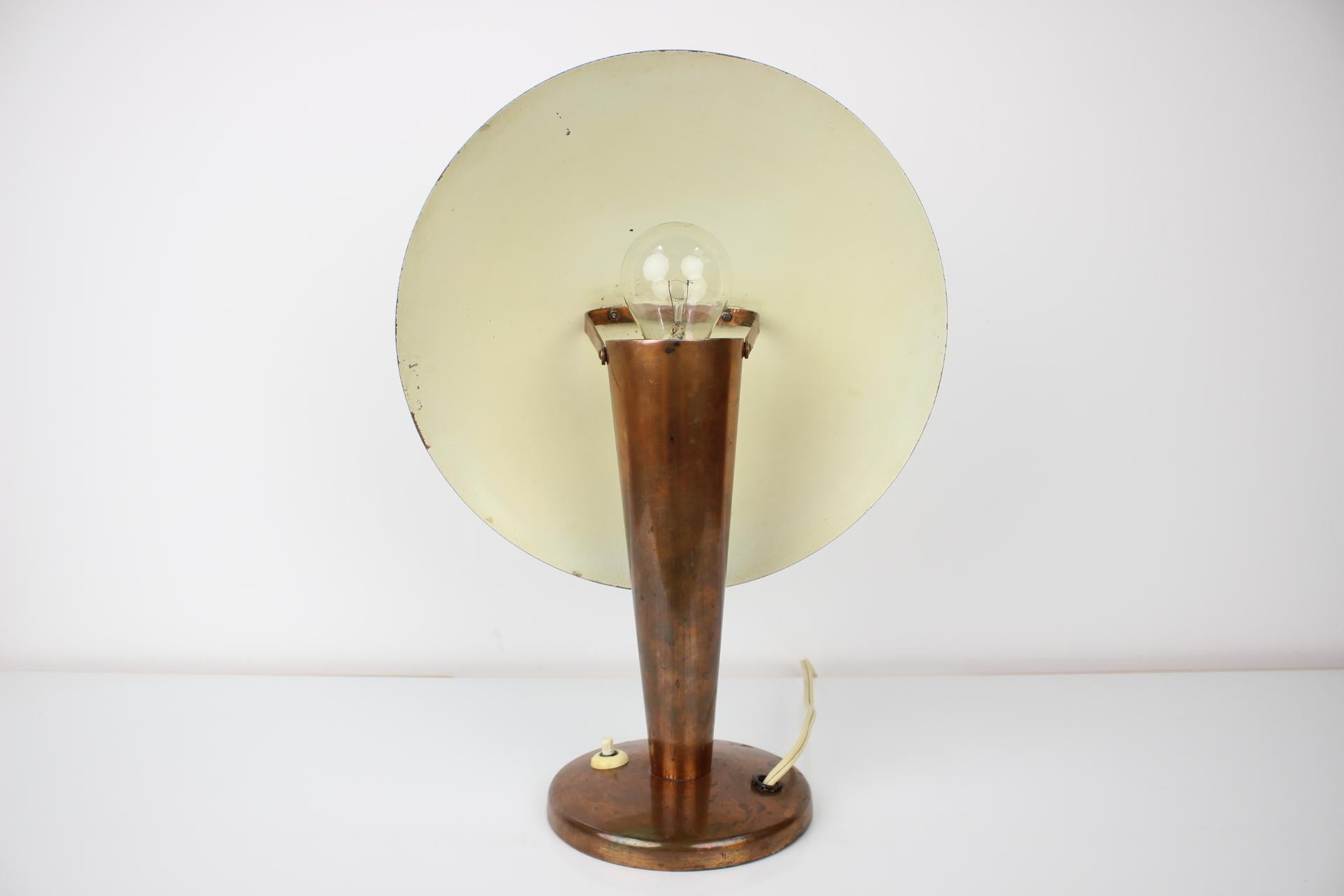 Bauhaus Copper Big Table Lamp, 1930's 1