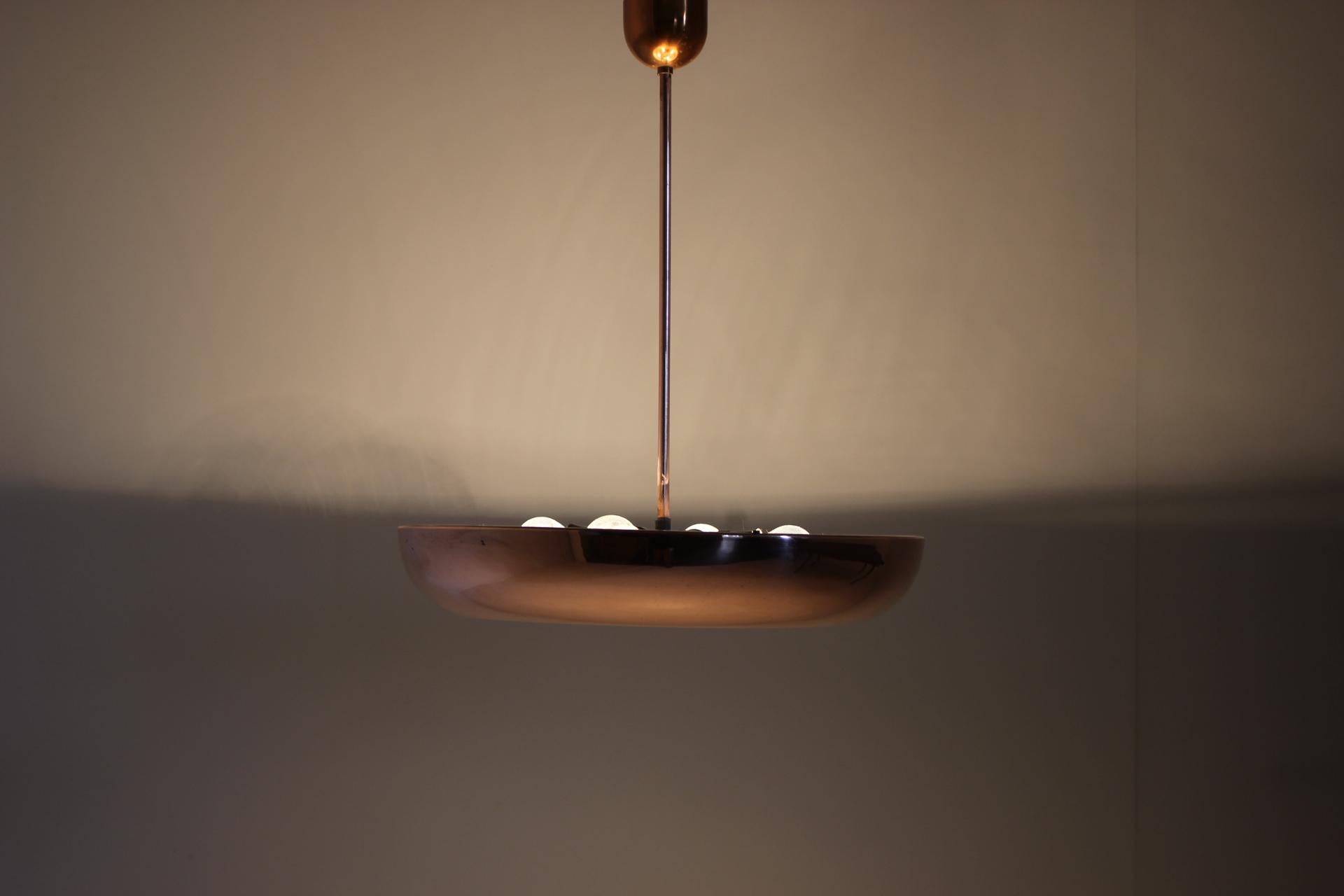 Bauhaus Copper Pendant Lamp by Josef Hurka for Napako 2