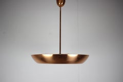 Bauhaus Copper UFO Chandelier by Josef Hurka for Drupol, 1930s