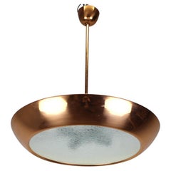 Bauhaus Copper UFO Chandelier by Josef Hurka for Drupol, 1930s