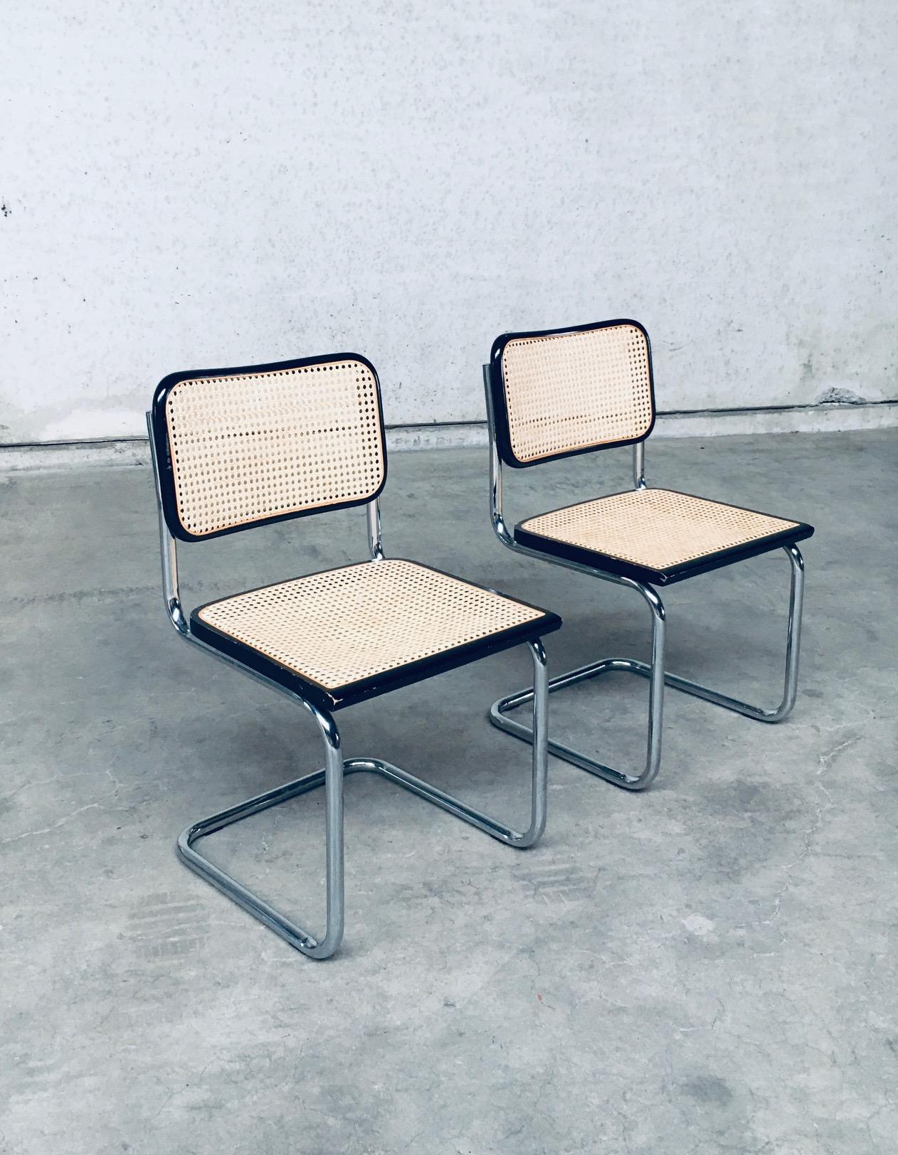 Italian Bauhaus Design CESCA Dining Chair set, Italy 1980's For Sale
