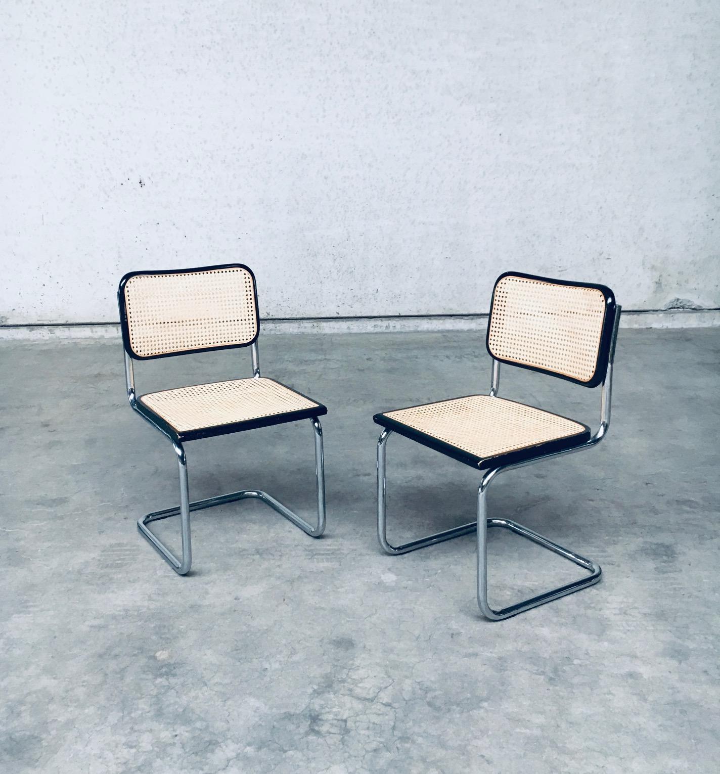 Late 20th Century Bauhaus Design CESCA Dining Chair set, Italy 1980's For Sale