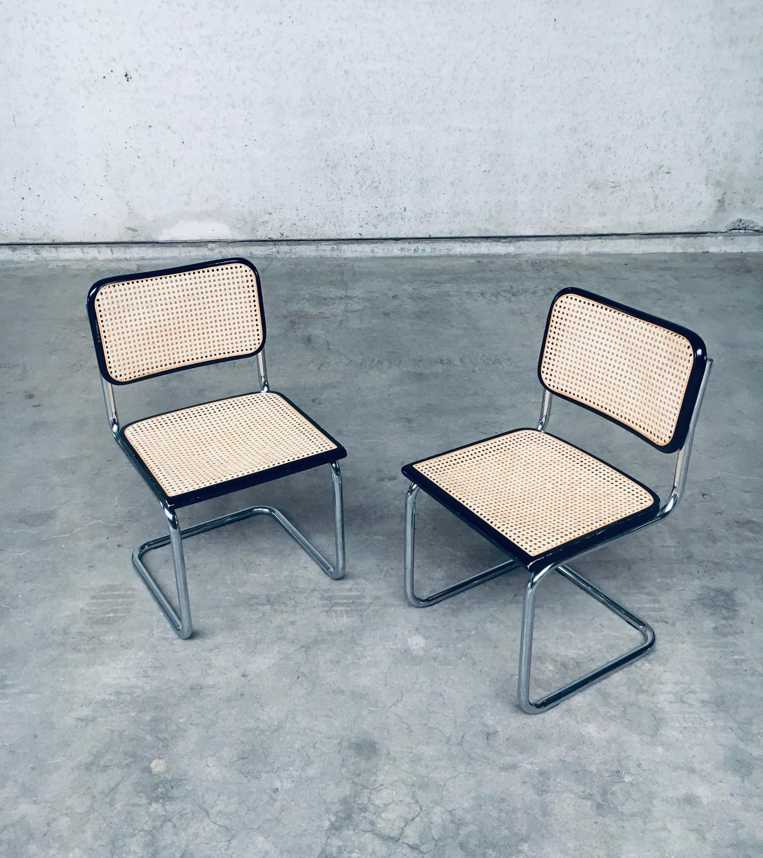 Cane Bauhaus Design CESCA Dining Chair set, Italy 1980's For Sale