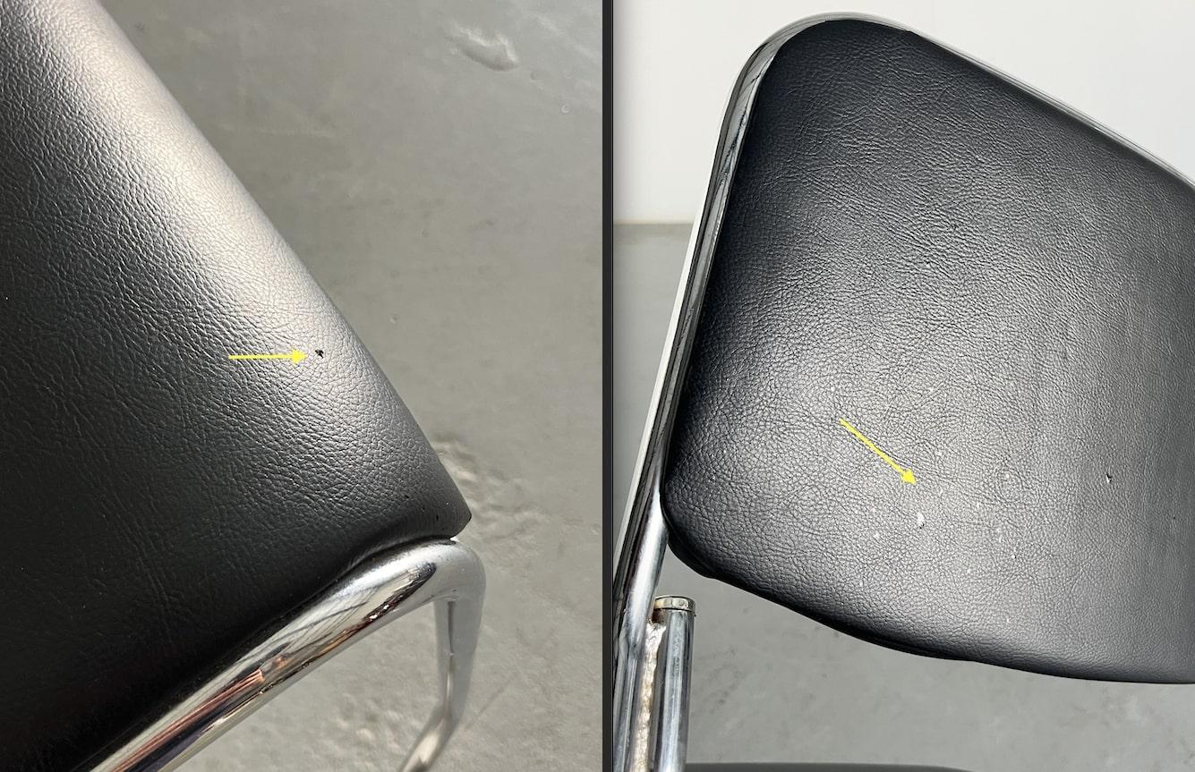 Bauhaus Design Chromed Steel and Black Faux Leather Dining Chair, 1990s Italy 8