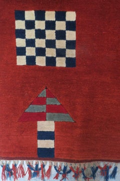 Bauhaus Design Hand Knotted Geometric Rug Signed