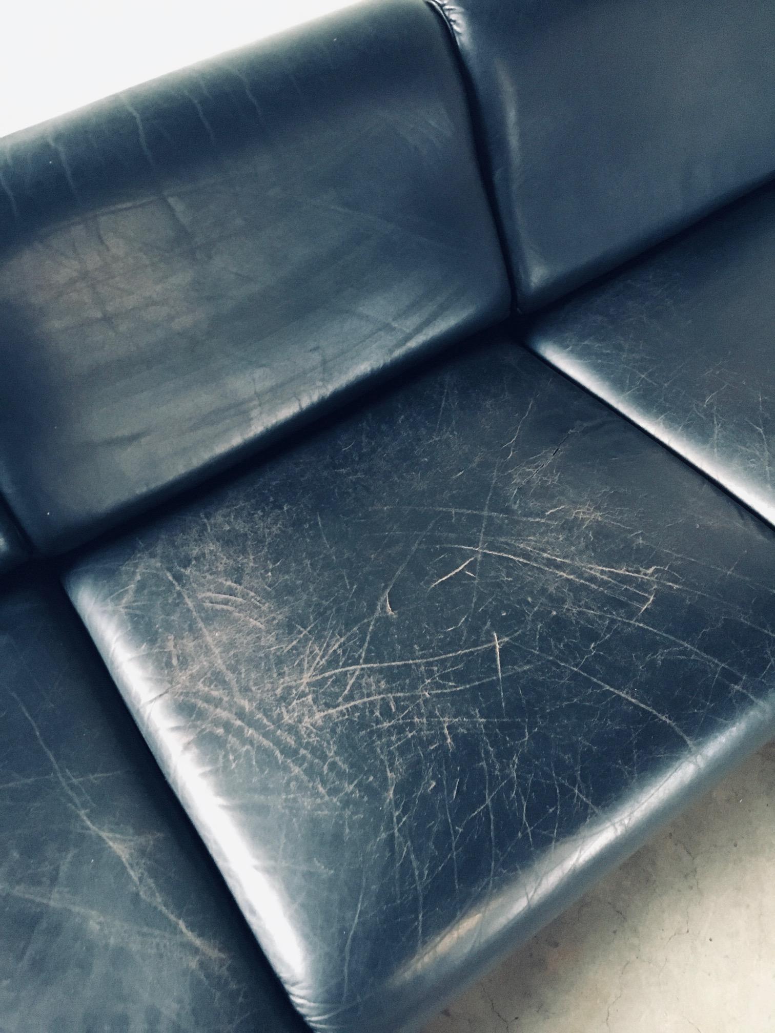 Bauhaus Design Tubular Steel & Leather 3 Seat Sofa, Germany 1950's 8