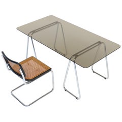 Bureau Bauhaus et chaise Cesca de Marcel Breuer pour Gavina