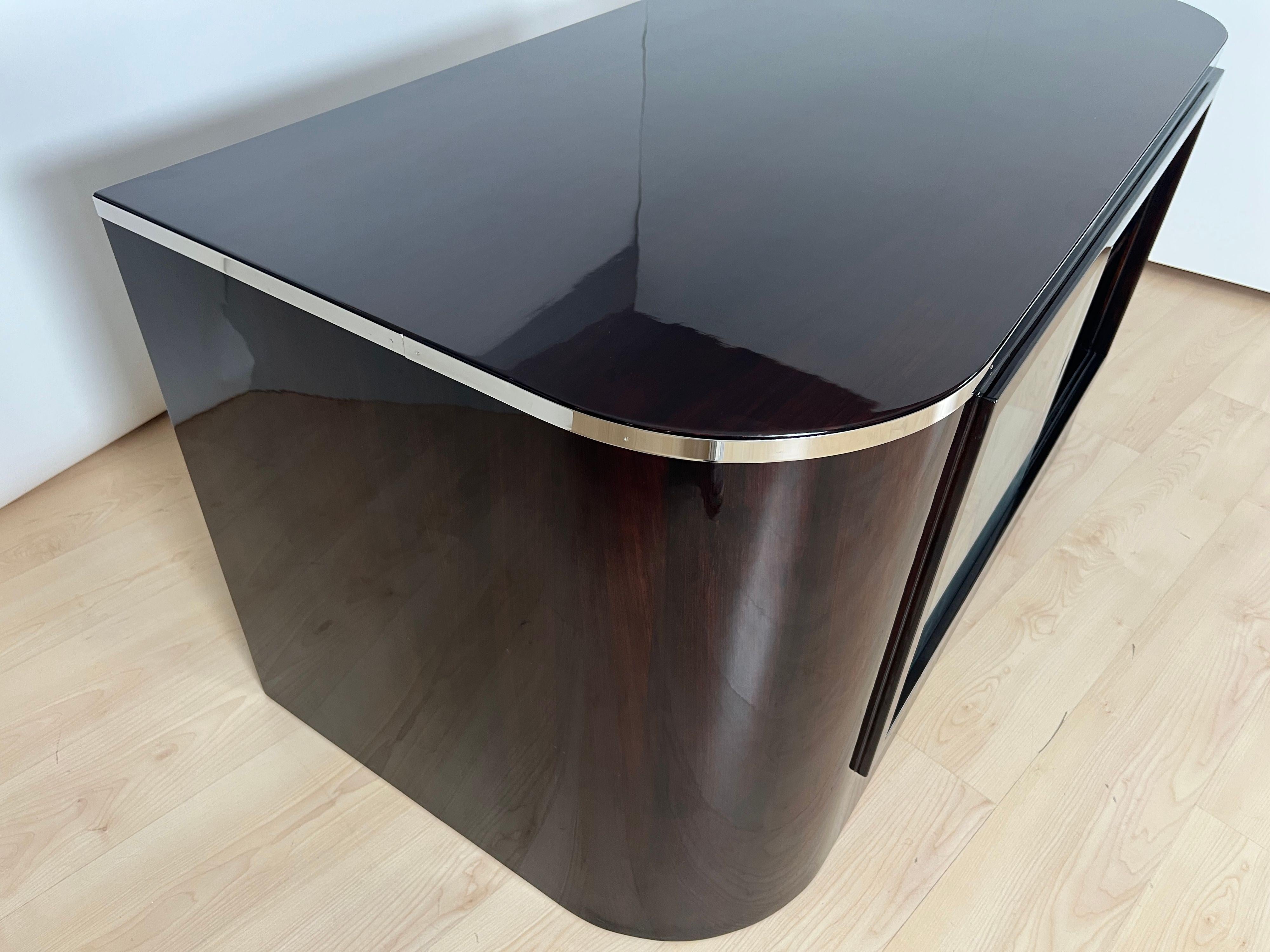 Stainless Steel Bauhaus Desk by Erich Dieckmann, Rosewood, Lacquer, Maple, Germany circa 1925 For Sale
