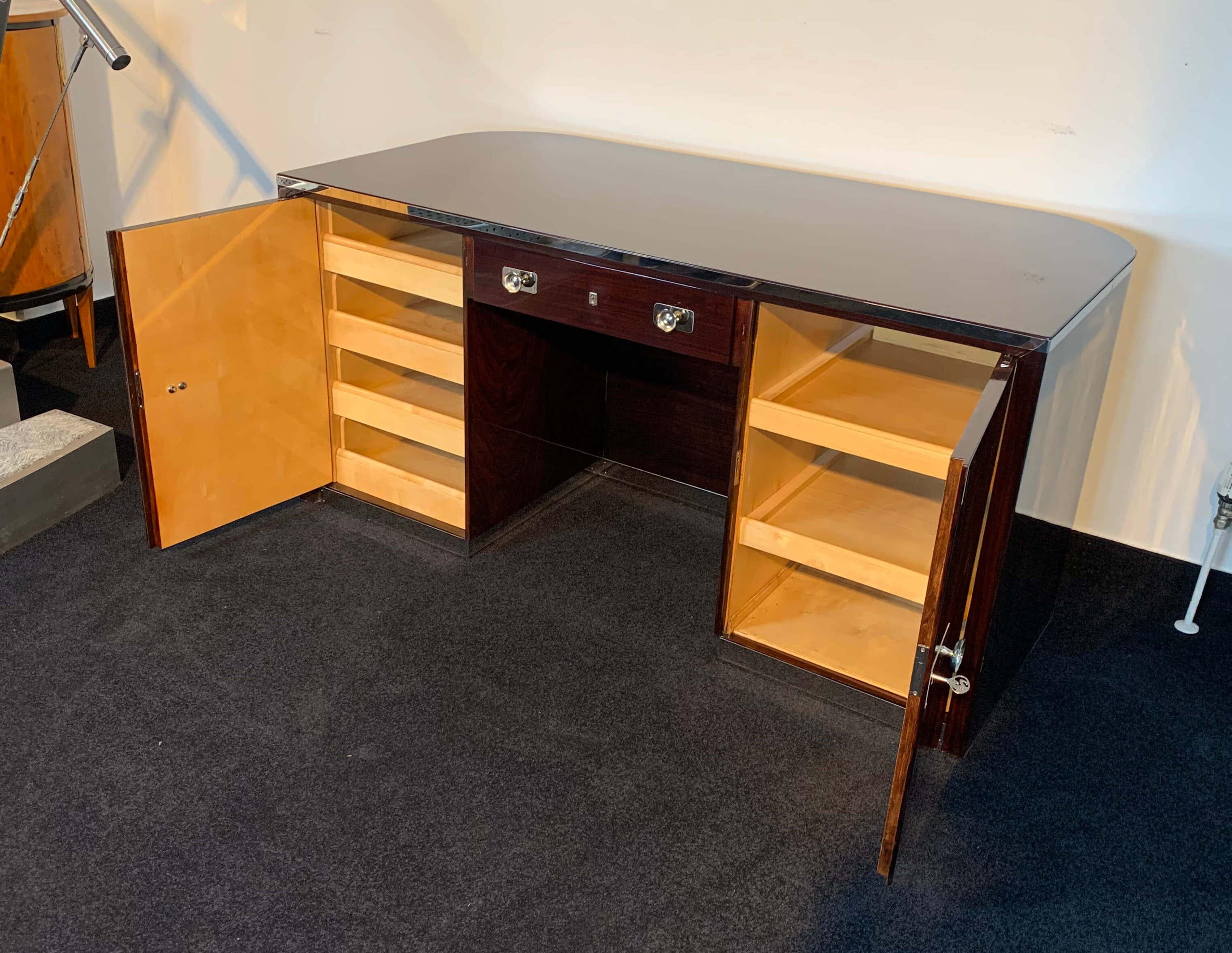 Lacquered Rosewood Desk by Erich Diekmann, Bauhaus, Germany, 1920s For Sale 9