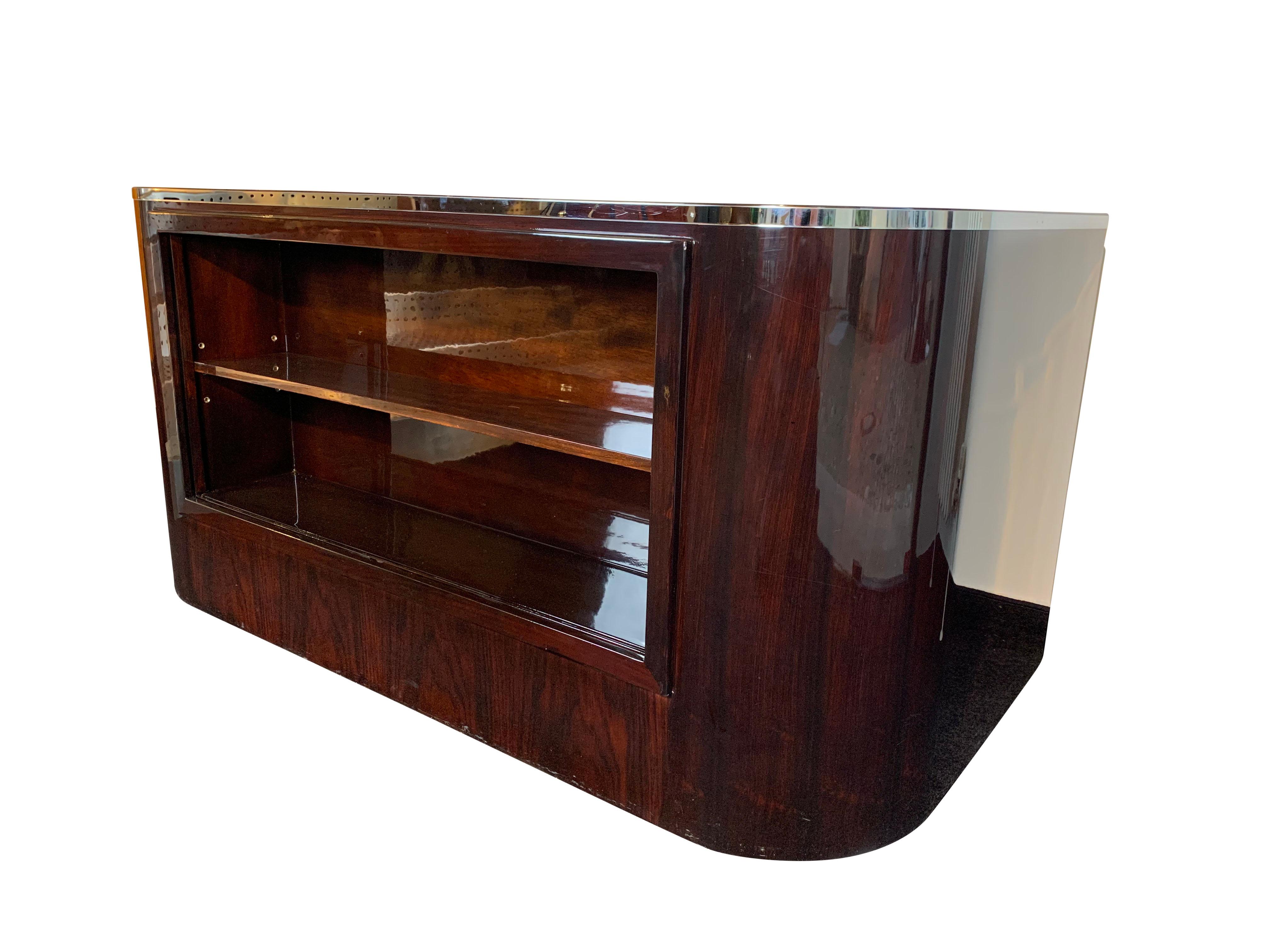 Polished Bauhaus Desk by Erich Diekmann, Rosewood Veneer, Restored, Germany, 1920s For Sale