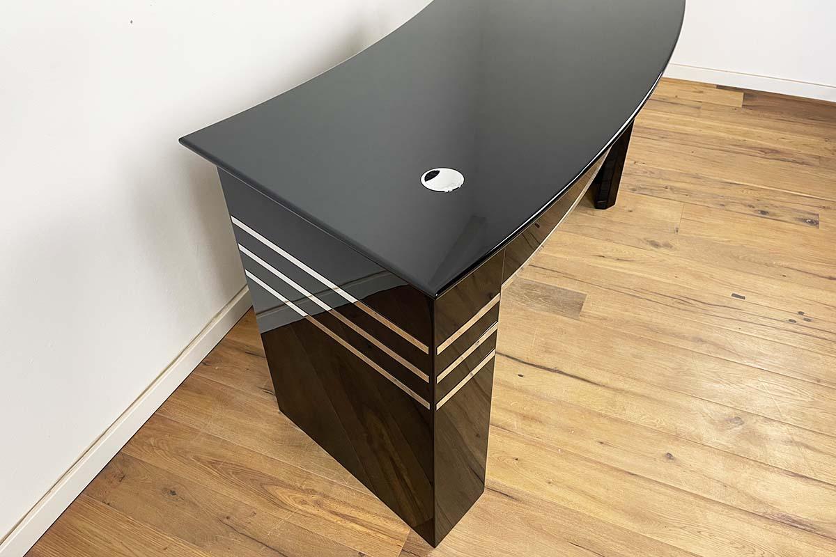 Bauhaus Desk in Black Piano Laquer from an Old Print Shop 1