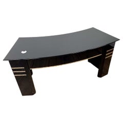 Bauhaus Desk in Black Piano Laquer from an Old Print Shop