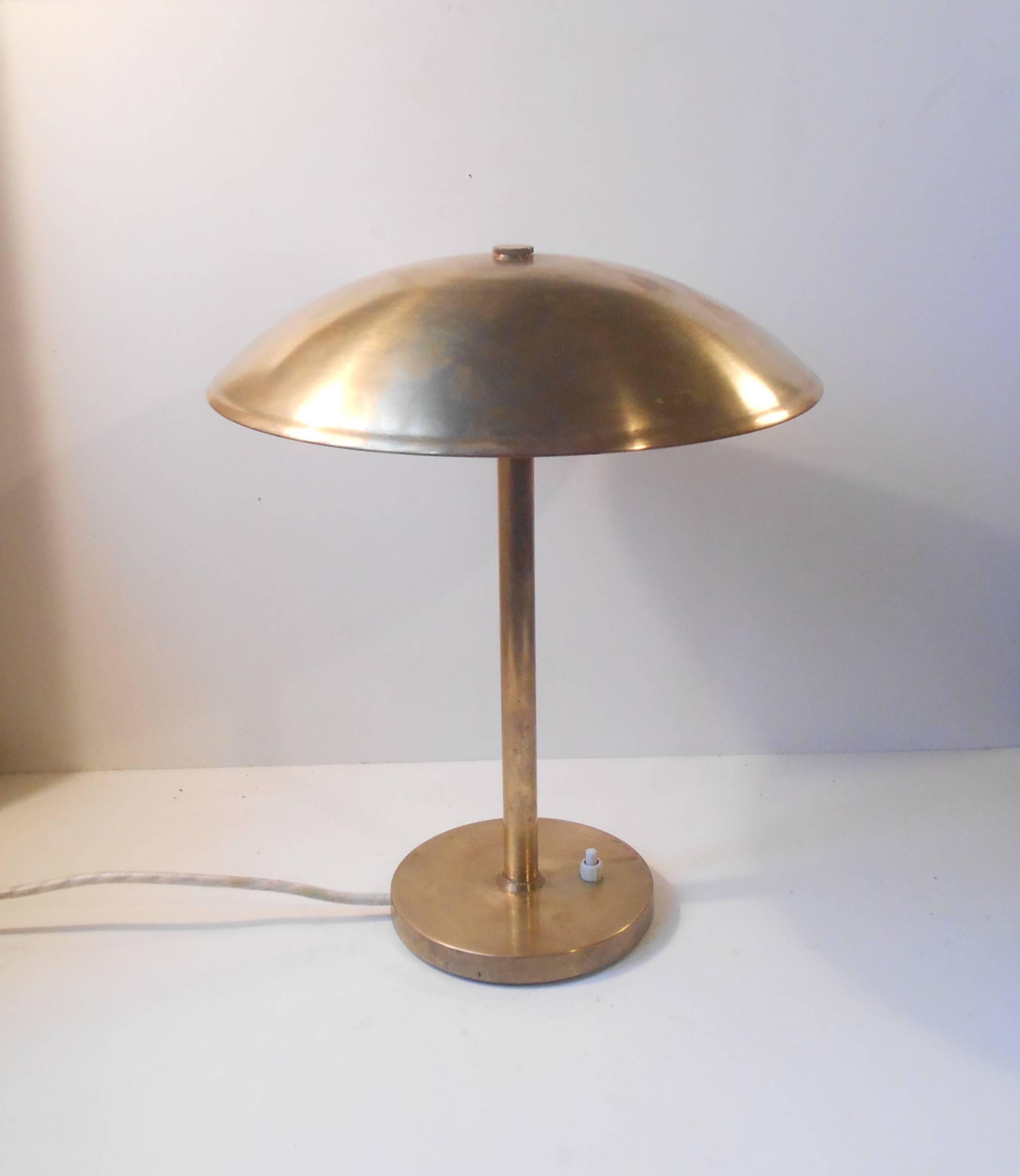 Danish Bauhaus Desk Lamp in Brass by Lyfa, Denmark, 1930s