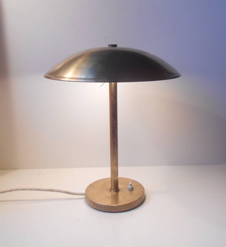 Bauhaus Desk Lamp in Brass by Lyfa, Denmark, 1930s For Sale at 1stDibs