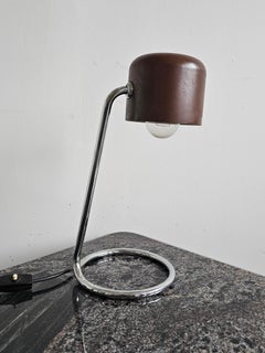 Bauhaus Desk Lamp with Infinity Stand and brown metal shade, Germany 1970s