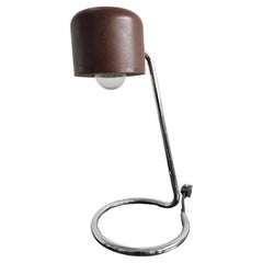 Vintage Bauhaus Desk Lamp with Infinity Stand and brown metal shade, Germany 1970s