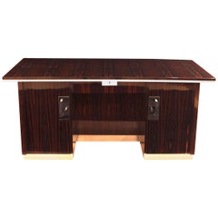 Antique Bauhaus Desk, Macassar, Germany, circa 1920